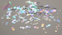 SILVER HOLOGRAPHIC CUP shape Glitter- Pixie Shapes-