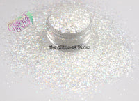 LUMINOUS ALABASTER .8mm translucent white holo glitter- Pixie Glitz-