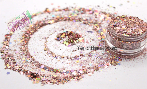 ROSE GOLD HOLOGRAPHIC Glitter mix - Pixie Glitz -