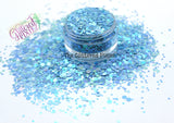 SERENITY satin iridescent Round Glitter mix  - Mermaid Dotties