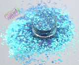 SERENITY satin iridescent Round Glitter mix  - Mermaid Dotties