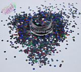 MIDNIGHT HOLLOW holographic 2mm hex glitter- Pixie Glitz Collection