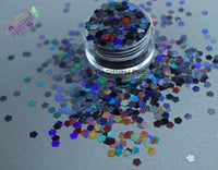 MIDNIGHT HOLLOW FLOWER shape holographic glitter - Back To Nature