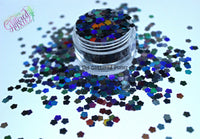 MIDNIGHT HOLLOW FLOWER shape holographic glitter - Back To Nature