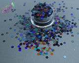 MIDNIGHT HOLLOW FLOWER shape holographic glitter - Back To Nature