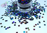 MIDNIGHT HOLLOW FLOWER shape holographic glitter - Back To Nature
