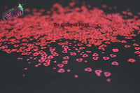CORAL SHIMMER- Hollow heart + mini heart shaped Glitter- Pixie Shapes