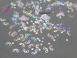 HANDCUFF ( with dots) shaped Silver holographic Glitter- Pixie Shapes-