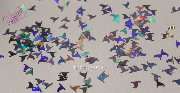 WITCH / WIZARD HAT shape 10mm glitter- Halloween Collection-