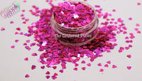 STRAWBERRY FIZZ Holo fx HEART shape Glitter- Pixie Shapes-