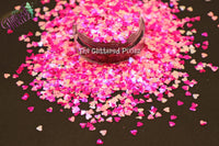 PINK SPECKLED HEART shape Glitter- Pixie Shapes-