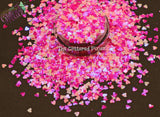 PINK SPECKLED HEART shape Glitter- Pixie Shapes-