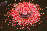 RED SPECKLED HEART shape Glitter- Pixie Shapes-