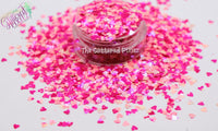 PINK SPECKLED HEART shape Glitter- Pixie Shapes-
