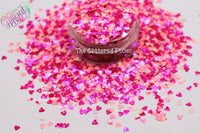 PINK SPECKLED HEART shape Glitter- Pixie Shapes-