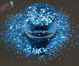 SKY BLUE 1.5MM metallic hexagon glitter- Heavy Metallics