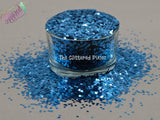 SKY BLUE 1.5MM metallic hexagon glitter- Heavy Metallics