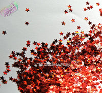 RED HOLO fx STAR shape Glitter- Pixie Shapes-