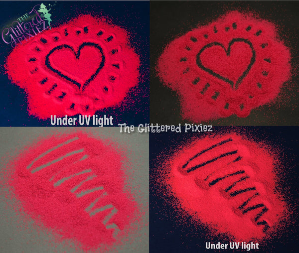 RED UV LIGHT reactive glitter .4 mm