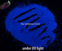 BLUE UV LIGHT reactive glitter 1 mm
