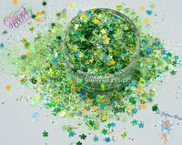 LUCKY CLOVER- Saint Patrick's day glitter mix Loose Glitter for Nail art, Face, Fun, Tumblers, Craft supply, Resin supply, Freshie Glitter