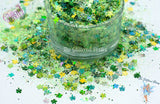 LUCKY CLOVER- Saint Patrick's day glitter mix Loose Glitter for Nail art, Face, Fun, Tumblers, Craft supply, Resin supply, Freshie Glitter