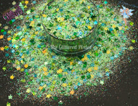 LUCKY CLOVER- Saint Patrick's day glitter mix Loose Glitter for Nail art, Face, Fun, Tumblers, Craft supply, Resin supply, Freshie Glitter