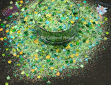 LUCKY CLOVER- Saint Patrick's day glitter mix Loose Glitter for Nail art, Face, Fun, Tumblers, Craft supply, Resin supply, Freshie Glitter