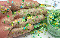 LUCKY CLOVER- Saint Patrick's day glitter mix Loose Glitter for Nail art, Face, Fun, Tumblers, Craft supply, Resin supply, Freshie Glitter