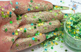 LUCKY CLOVER- Saint Patrick's day glitter mix Loose Glitter for Nail art, Face, Fun, Tumblers, Craft supply, Resin supply, Freshie Glitter