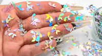 MERMAID FIN shape Glitter Silver Holographic - Pixie Shapes-