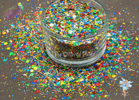 BIRTHDAY BASH- Fun Shapes glitter mix - Loose Glitter for Nail art Hair Face Fun Body Tumblers Craft supply Resin supply Freshie Glitter