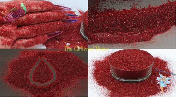 PLASMIC RED Holographic Extra Fine Glitter Loose Glitter for Nail art Hair Face Fun Body Tumblers Craft supply Resin supply Freshie Glitter