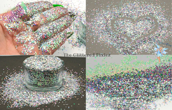 HALLEY’S COMET 1mm holographic glitter Super Fun Loose Glitter for Nail art Hair Face Body Tumblers Craft & Resin supply Freshie Glitter