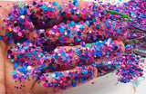 COSMIC BERRY Dottie holographic glitter mix Loose Glitter for Nail art Hair Face Fun Body Tumblers Craft supply Resin supply Freshie Glitter