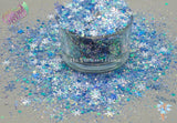 BLUE CHRISTMAS- Winter Christmas glitter mix Loose Glitter for Nail art, Face, Fun, Tumblers, Craft supply, Resin supply, Freshie Glitter