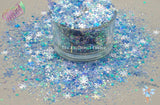 BLUE CHRISTMAS- Winter Christmas glitter mix Loose Glitter for Nail art, Face, Fun, Tumblers, Craft supply, Resin supply, Freshie Glitter