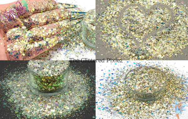 GOLDEN OASIS SPARKLY glitter mix- Sparkling Loose Glitter for Nail art Hair Face Fun Body Tumblers Craft supply Resin supply Freshie Glitter