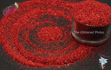 INFERNO .4MM Red Holographic super sparkly glitter Fun Loose Glitter for Nail art Hair Face Tumblers Craft & Resin supply Freshie Glitter