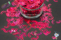 PINK HOLOGRAPHIC HANDCUFF shaped Glitter Super Fun Loose Glitter for Nail art Hair Face Body Tumblers Craft & Resin supply Freshie Glitter